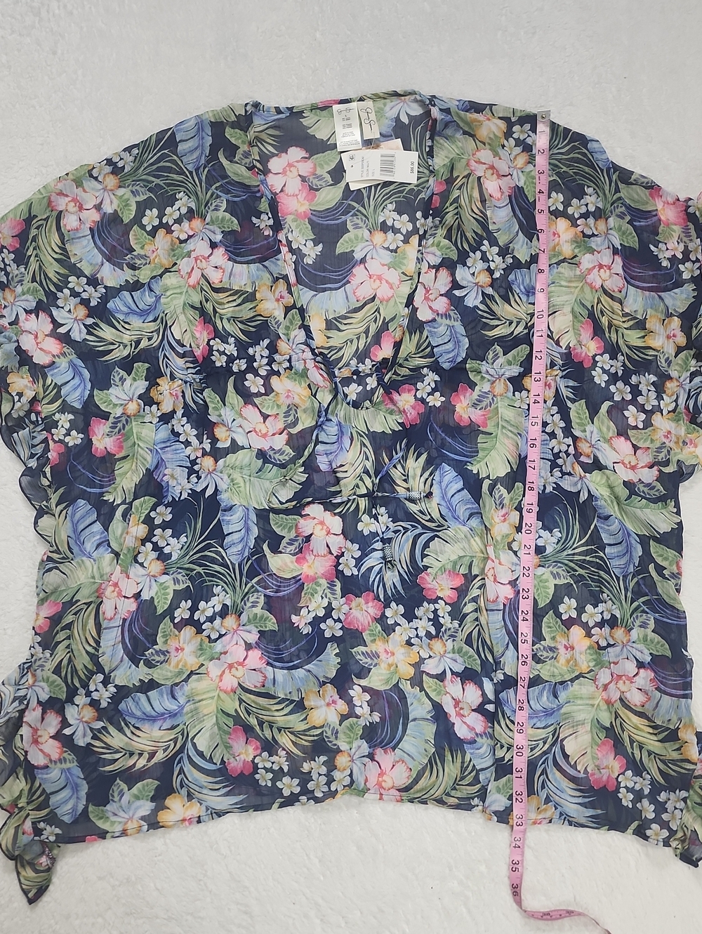 Jessica Simpson Women's Stranded In Paradise Printed Ruffled Cover Up Dress NWT - Picture 5 of 9